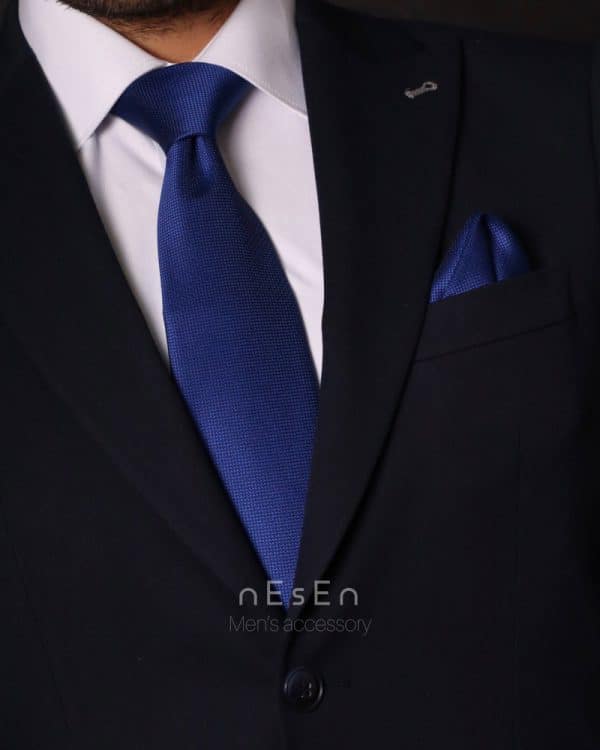 کراوات آبی کاربنی ساده