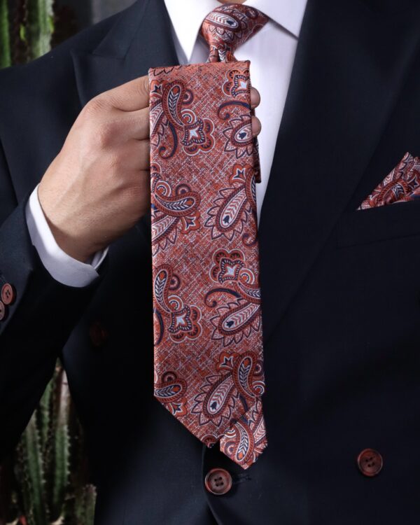 ست کراوات و دستمال جیب مردانه نسن مدل TM9