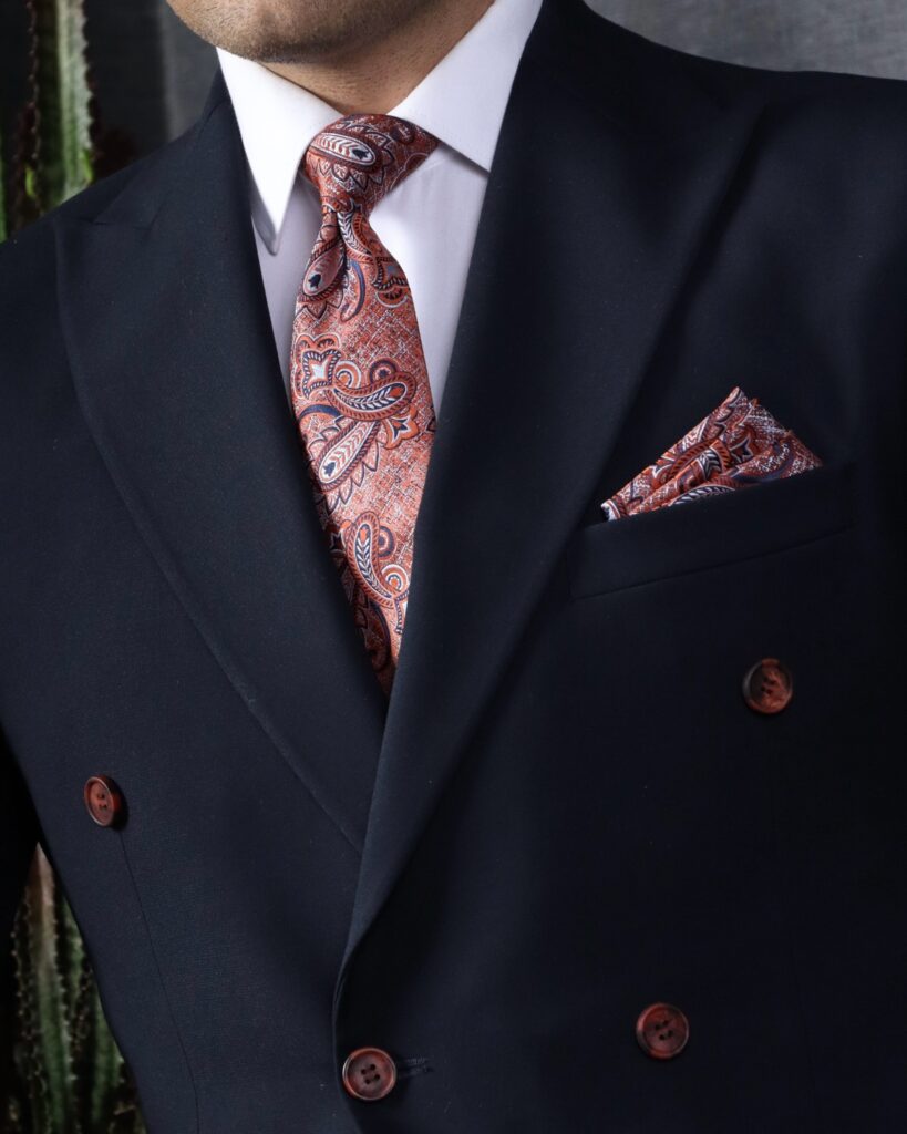 ست کراوات و دستمال جیب مردانه نسن مدل TM9
